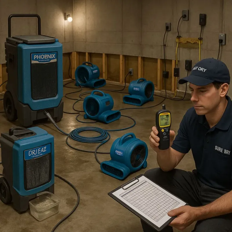 Structural Drying and Dehumidification process in Warner, OK